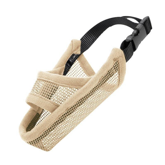 Dog Mouth Cover Anti-Bite Mesh Dog Mouth Cover Medium And Large Dogs Anti-Drop Mask Xxs - Beige
