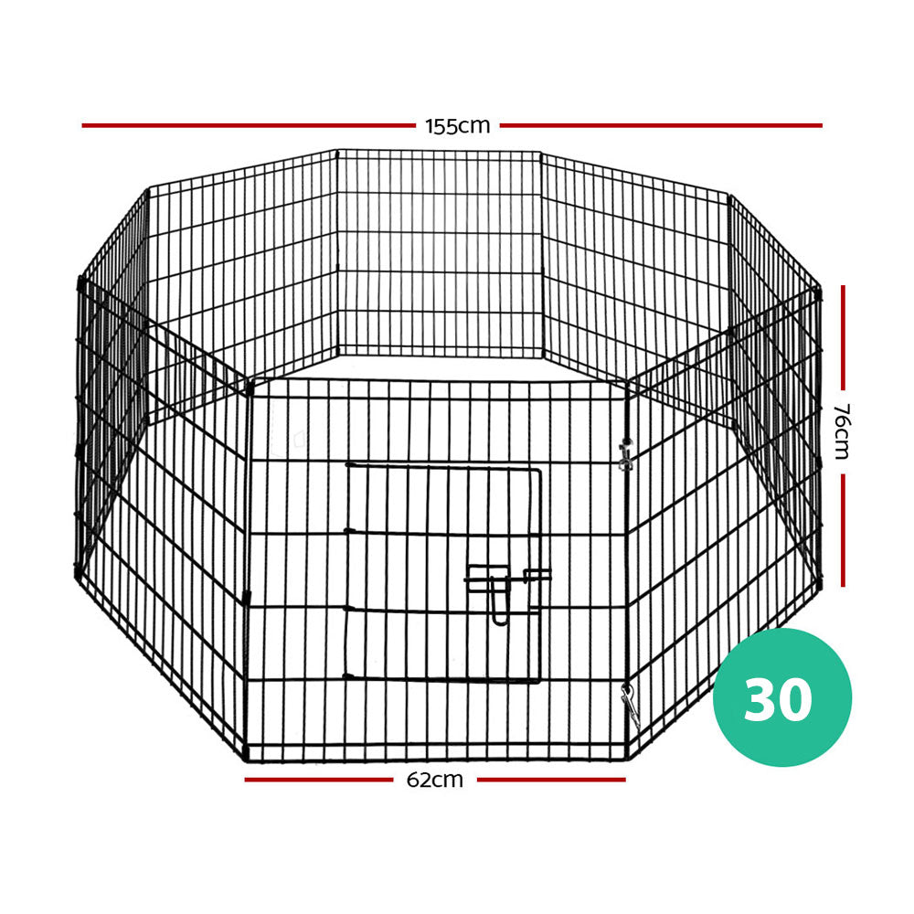 30 8 Panel Pet Dog Playpen Puppy Exercise Cage Enclosure Fence Play Pen"