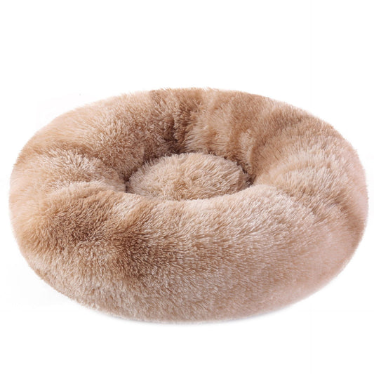 Tie-dye Baby Brown 50cm Cozy Round Pet Bed - Plush Cat & Dog Bed with Non-Slip Base, Machine Washable
