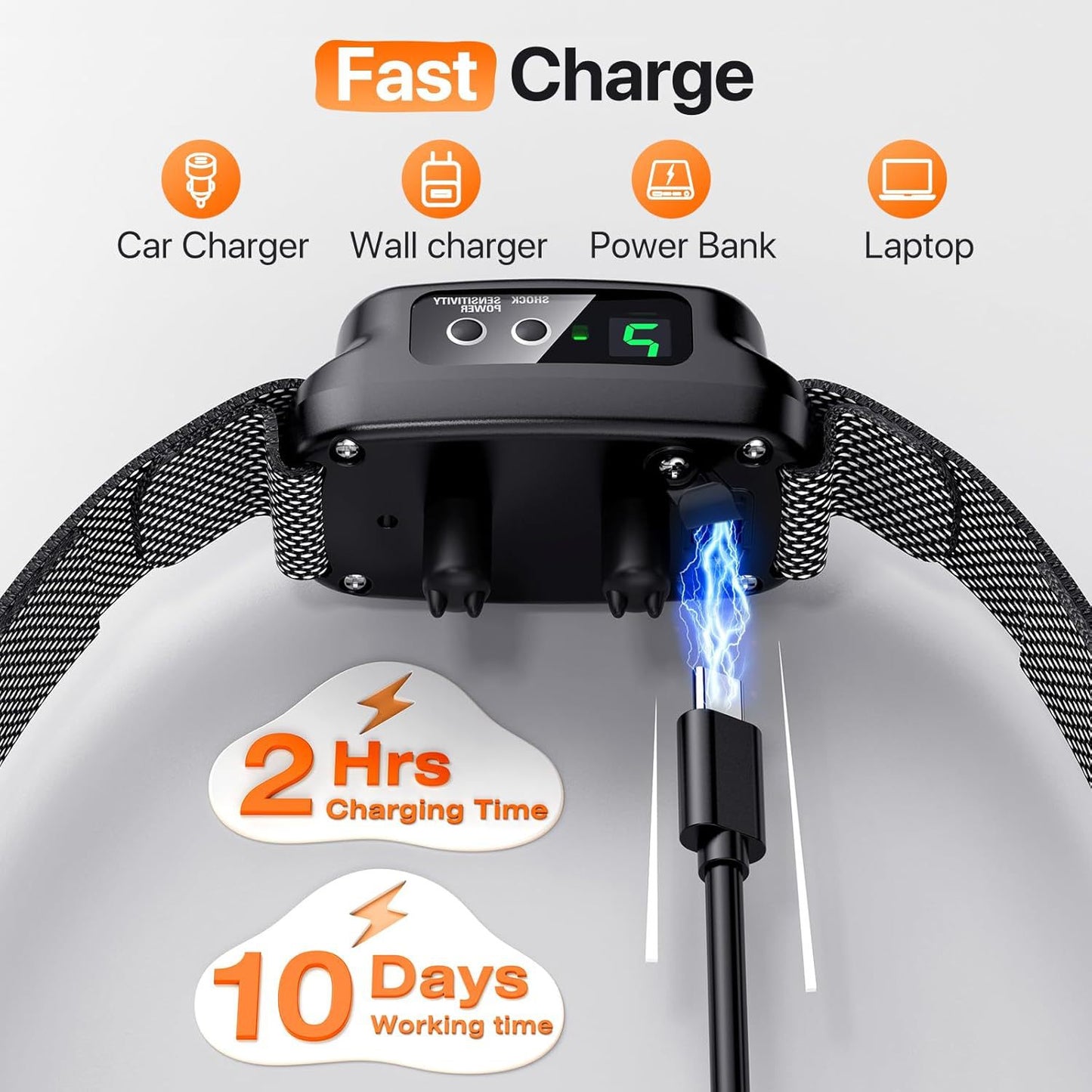 Waterproofing USB Rechargeable Smart Color Screen Anti-Bark Collar - Vibration Dog Training Collar