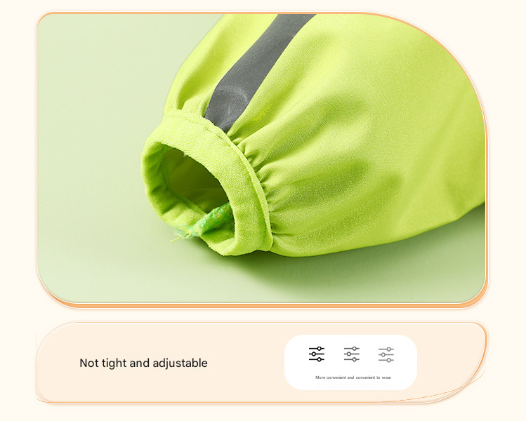 Colorblock (Beige blue) Dog Raincoat - Waterproof with Hood and Reflective Strips (Size S)