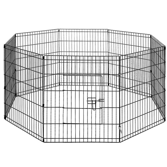 24 8 Panel Pet Dog Playpen Puppy Exercise Cage Enclosure Fence Play Pen"