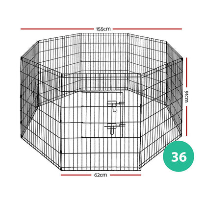 36 8 Panel Pet Dog Playpen Puppy Exercise Cage Enclosure Fence Play Pen"