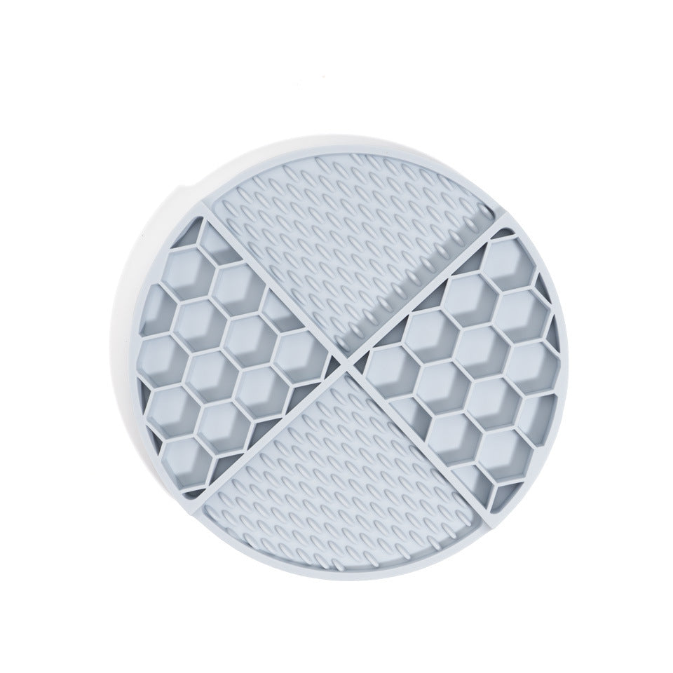 2 Pcs Grey Honeycomb Pet Slow Feeder Bowl - Anti-Choke Silicone Lick Mat with Suction for Dogs