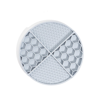 2 Pcs Grey Honeycomb Pet Slow Feeder Bowl - Anti-Choke Silicone Lick Mat with Suction for Dogs
