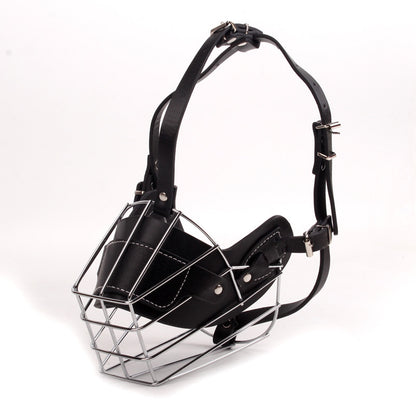 Black Metal Basket Dog Muzzle - Anti-Bite & Anti-Barking - XL