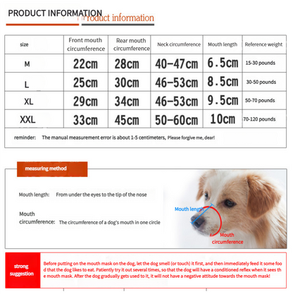 Black Metal Basket Dog Muzzle - Anti-Bite & Anti-Barking - XL