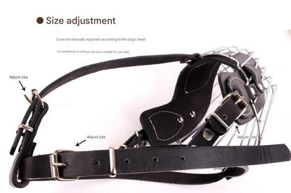 Black Metal Basket Dog Muzzle - Anti-Bite & Anti-Barking - XXL