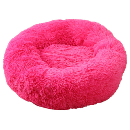 Rose Red 50cm Cozy Round Pet Bed - Plush Cat & Dog Bed with Non-Slip Base, Machine Washable