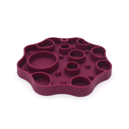Silicone Dog Slow Feeder and Licking Mat - 2 in 1 Puzzle Bowl for Dog Slow Feeding(Grape purple)