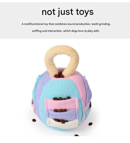 Interactive Dog Snuffle Ball Toy - Puzzle Treat Dispenser with Squeaker, blue pink