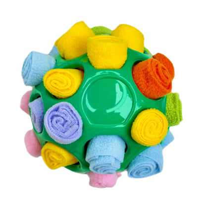 Rubber Snuffle Ball for Pets,Interactive Hollow Treat-Hiding Toy for Dogs and Cats(Green)