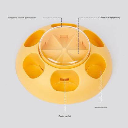 Interactive Pet Slow Feeder & Puzzle Toy - Press to Dispense Food, Improves Digestion(yellow)