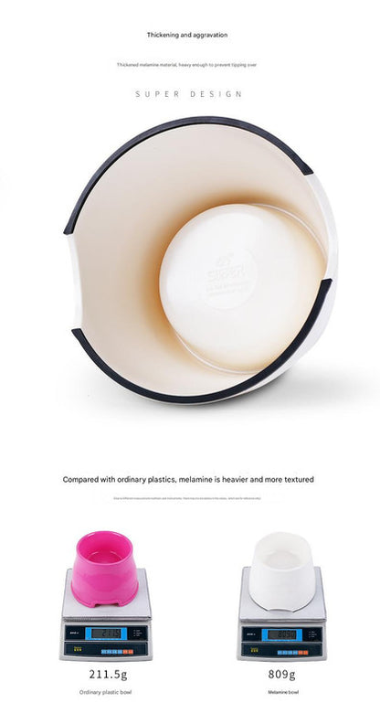 Elevated Pet Feeding Bowl with Stainless Steel Inner - Promotes Healthy Digestion & Reduces Neck Strain(White)