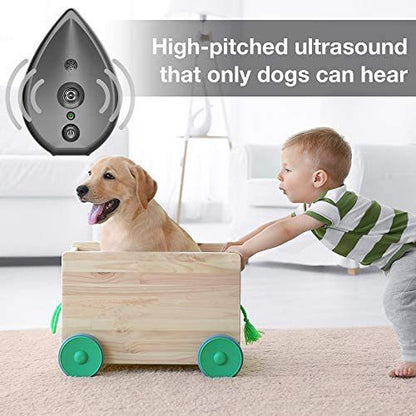 Black Ultrasonic Anti-Barking Device - Automatic Dog Bark Control & Training Aid | Rechargeable, 3 Modes, 50ft Range