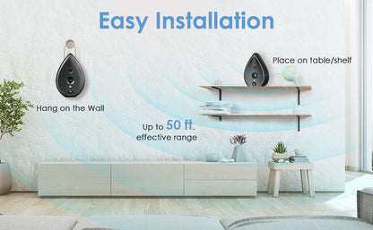 Black Ultrasonic Anti-Barking Device - Automatic Dog Bark Control & Training Aid | Rechargeable, 3 Modes, 50ft Range