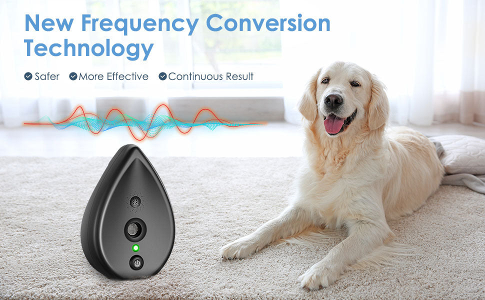Black Ultrasonic Anti-Barking Device - Automatic Dog Bark Control & Training Aid | Rechargeable, 3 Modes, 50ft Range