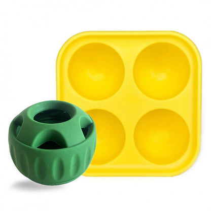 Interactive Dog Treat Dispensing Ball & Silicone Treat Mold Set - Durable,  Dishwasher Safe(green)