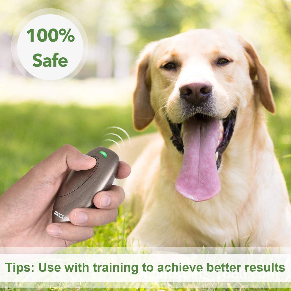 Ultrasonic Dog Bark Control & Training Aid - Handheld Anti-Barking Device, 100% Safe with Low Battery Indicator(Brown)