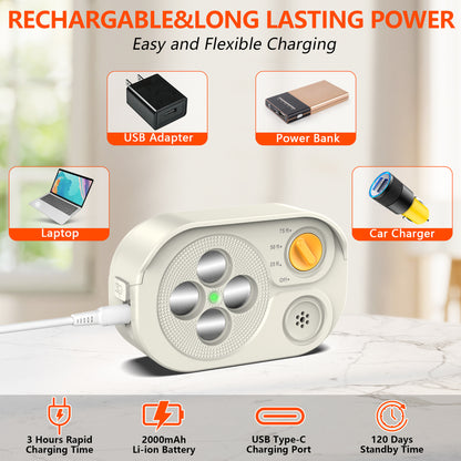 White Grey Ultrasonic Anti-Bark Dog Trainer - Safe and Effective Bark Control Device