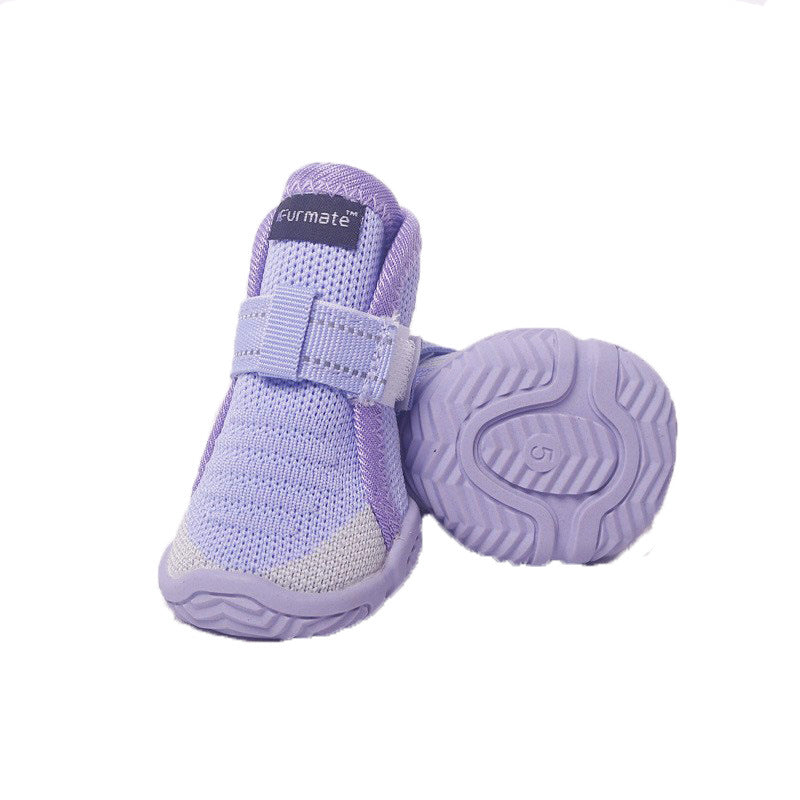 5# Purple Breathable Woven Dog Shoes for Small to Medium Dogs - Non-Slip, Durable, Anti-Dirty Paw Protectors