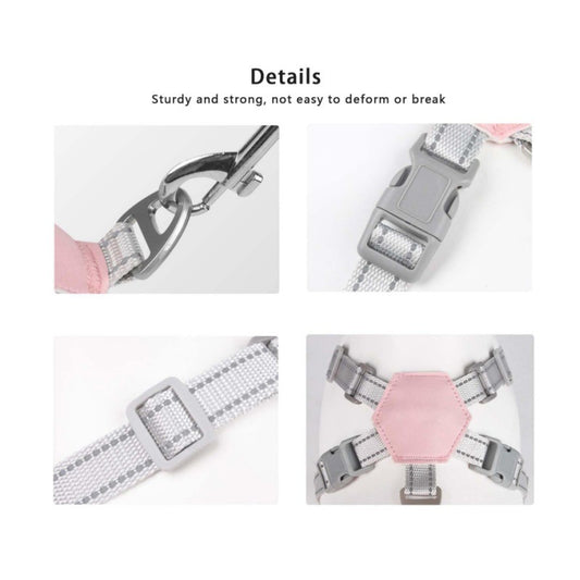 Yellow Reflective X-Style Dog Harness with Leash for Small Breeds